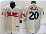 Los Angeles Angels #20 Jared Walsh Cream 2022 City Connect Cool Base Jersey
