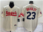 Los Angeles Angels #23 Archie Bradley Cream 2022 City Connect Cool Base Jersey