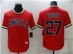 Los Angeles Angels #27 Mike Trout Red Cooperstown Collection Cool Base Jersey