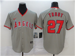 Los Angeles Angels #27 Mike Trout Gray Cool Base Jersey
