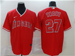 Los Angeles Angels #27 Mike Trout Red Cool Base Jersey