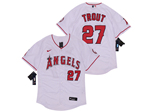 Los Angeles Angels #27 Mike Trout White Flex Base Jersey