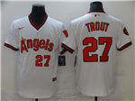 Los Angeles Angels #27 Mike Trout Vintage White Jersey