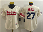 Los Angeles Angels #27 Mike Trout Women's Cream 2022 City Connect Cool Base Jersey