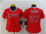 Los Angeles Angels #27 Mike Trout Women's Red Cool Base Jersey