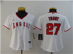 Los Angeles Angels #27 Mike Trout Women's White Cool Base Jersey