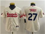 Los Angeles Angels #27 Mike Trout Youth Cream 2022 City Connect Cool Base Jersey