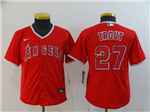 Los Angeles Angels #27 Mike Trout Youth Red Cool Base Jersey
