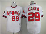 California Angels #29 Rod Carew Throwback 1985 White Jersey