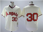 Los Angeles Angels #30 Nolan Ryan 1973 Throwback Cream Jersey