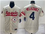 Los Angeles Angels #4 Andrew Velazquez Cream 2022 City Connect Flex Base Jersey