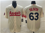 Los Angeles Angels #63 Chase Silseth Cream 2022 City Connect Cool Base Jersey