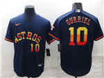 Houston Astros #10 Yuli Gurriel Navy/Rainbow Cool Base Jersey