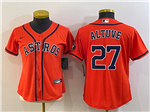 Houston Astros #27 Jose Altuve Women's Orange Cool Base Jersey