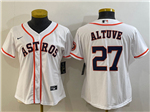 Houston Astros #27 Jose Altuve Women's White 2020 Cool Base Jersey