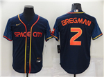 Houston Astros #2 Alex Bregman 2022 Navy City Connect Cool Base Jersey