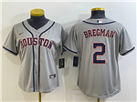 Houston Astros #2 Alex Bregman Women's Gray Cool Base Jersey