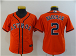 Houston Astros #2 Alex Bregman Youth Orange 2020 Cool Base Jersey