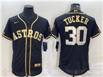 Houston Astros #30 Kyle Tucker Black Gold Flex Base Jersey