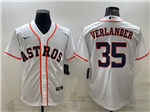 Houston Astros #35 Justin Verlander White Cool Base Jersey