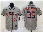 Houston Astros #35 Justin Verlander Gray Flex Base Jersey