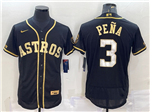 Houston Astros #3 Jeremy Pena Black Gold Flex Base Jersey