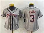 Houston Astros #3 Jeremy Pena Women's Gray Cool Base Jersey