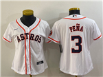 Houston Astros #3 Jeremy Pena Women's White Cool Base Jersey