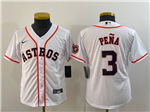 Houston Astros #3 Jeremy Pena Youth White Cool Base Jersey