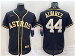 Houston Astros #44 Yordan Alvarez Black Gold Flex Base Jersey