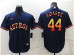 Houston Astros #44 Yordan Alvarez Navy/Rainbow Cool Base Jersey