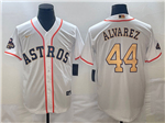 Houston Astros #44 Yordan Alvarez White/Gold 2023 Gold Collection Jersey