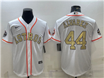 Houston Astros #44 Yordan Alvarez White Gold Program Cool Base Jersey