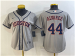 Houston Astros #44 Yordan Alvarez Women's Gray Cool Base Jersey