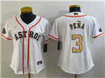 Houston Astros #3 Jeremy Pena Women's White/Gold 2023 Gold Collection Jersey