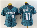 American League Toronto Blue Jays #11 Bo Bichette Women's Teal 2023 MLB All-Star Game Jersey