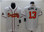Atlanta Braves #13 Ronald Acuna Jr. White 2022 Gold Program Cool Base Jersey