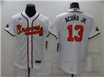 Atlanta Braves #13 Ronald Acuna Jr. White 2022 Gold Program Flex Base Jersey