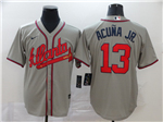 Atlanta Braves #13 Ronald Acuna Jr. Gray 2020 Cool Base Jersey