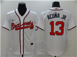 Atlanta Braves #13 Ronald Acuna Jr. White 2020 Cool Base Jersey