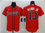 Atlanta Braves #13 Ronald Acuna Jr. Red 2020 Flex Base Jersey