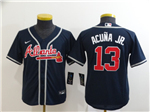Atlanta Braves #13 Ronald Acuna Jr. Youth Navy 2020 Cool Base Jersey