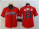 Atlanta Braves #13 Ronald Acuna Jr. Youth Red 2020 Cool Base Jersey