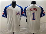 Atlanta Braves #1 Ozzie Albies White 2023 City Connect Jersey