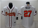 Atlanta Braves #27 Austin Riley White 2022 Gold Program Cool Base Jersey