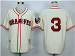 Boston Braves #3 Babe Ruth 1935 Throwback Cream Jersey