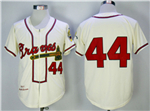 Atlanta Braves #44 Hank Aaron 1957 Cream Throwback Jersey