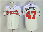 Atlanta Braves #47 Tom Glavine 1995 White Throwback Jersey