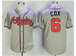 Atlanta Braves #6 Bobby Cox 1995 Gray Throwback Jersey