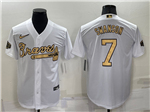 Atlanta Braves #7 Dansby Swanson White 2022 MLB All-Star Game Cool Base Jersey